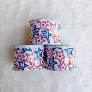 Celebrate It Patriotic Stars Wired Ribbon 3 pk